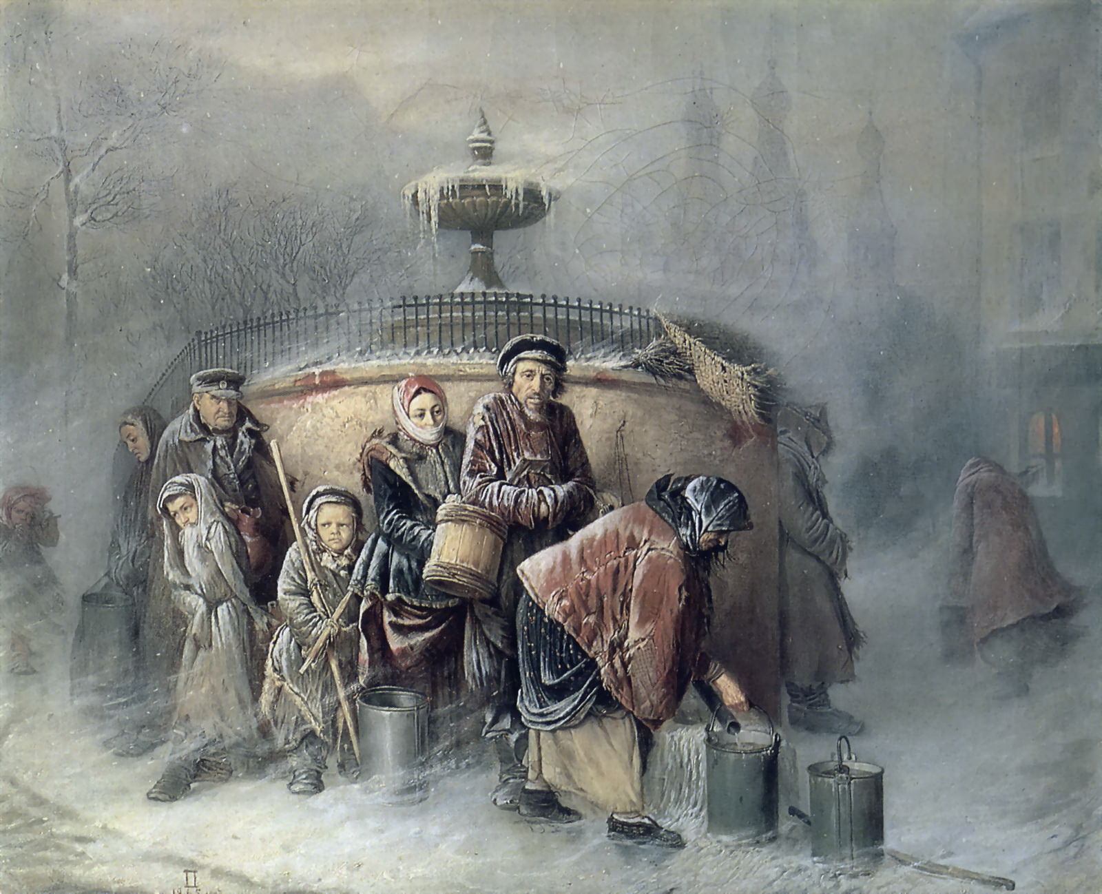 Очередные у бассейна. 1865 Х. , м. 49, 5х61 Минск