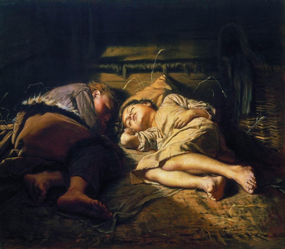 Спящие дети. 1870 Х.